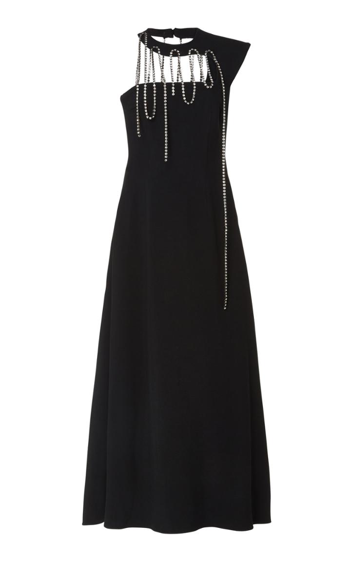 Christopher Kane Crystal-embellished One-shoulder Crepe Gown