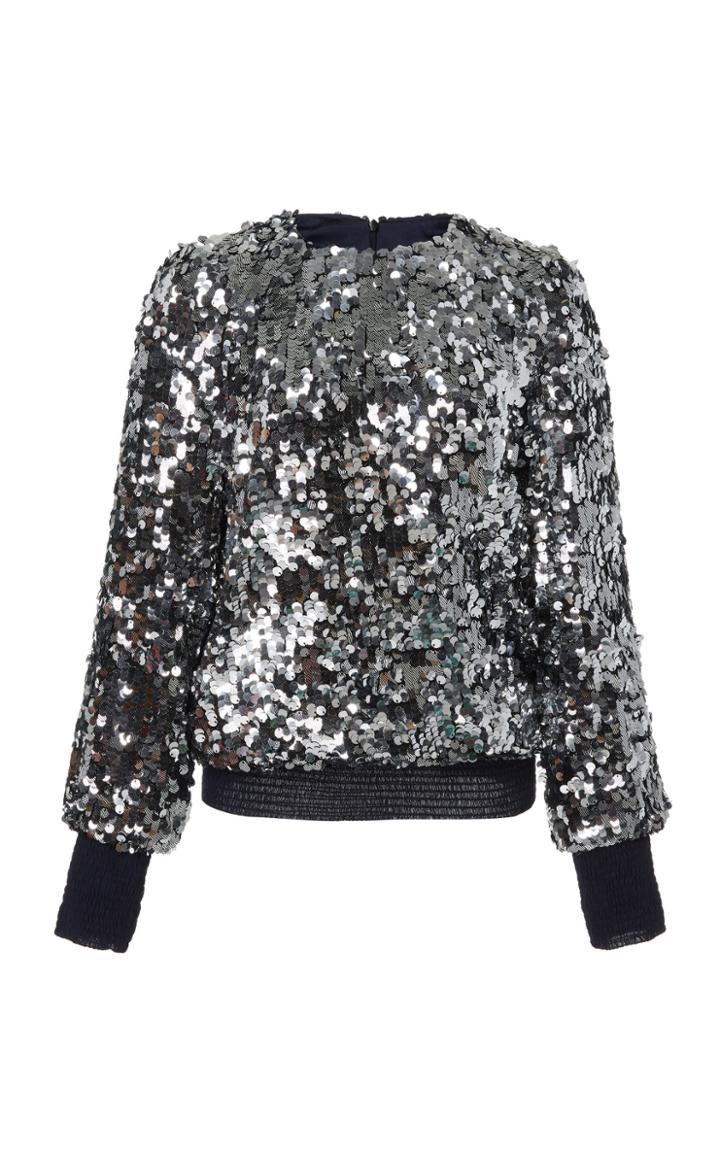 Galvan Gemma Sequin-embellished Jersey Top