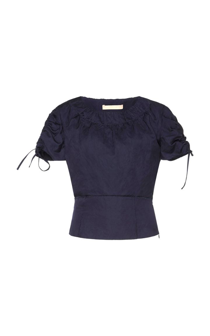 Brock Collection Pera Taffeta Short Sleeve Top