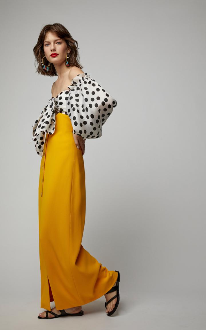Carolina Herrera Off-the-shoulder Silk Polka-dot Dress