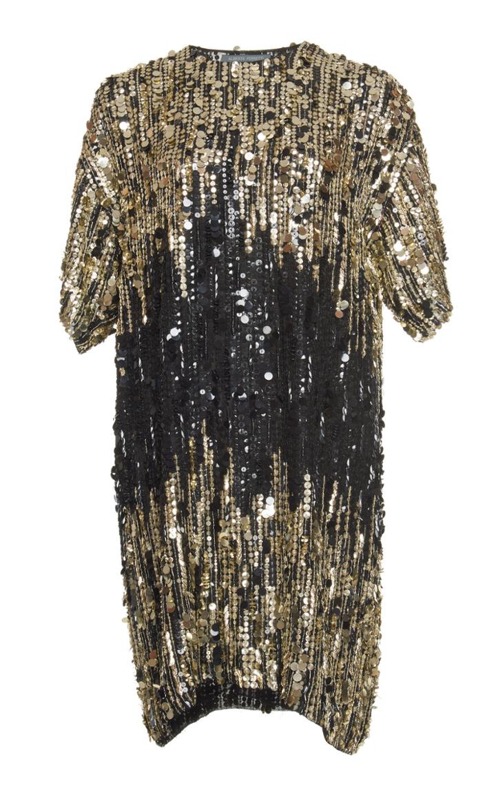 Alberta Ferretti Paillette Embellished T-shirt Dress
