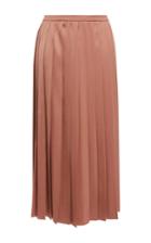 Rochas Pleated Silk Column Skirt