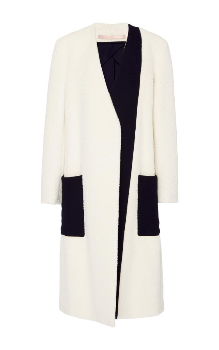 Summa V-neck Cardigan Coat With Patch Pocket