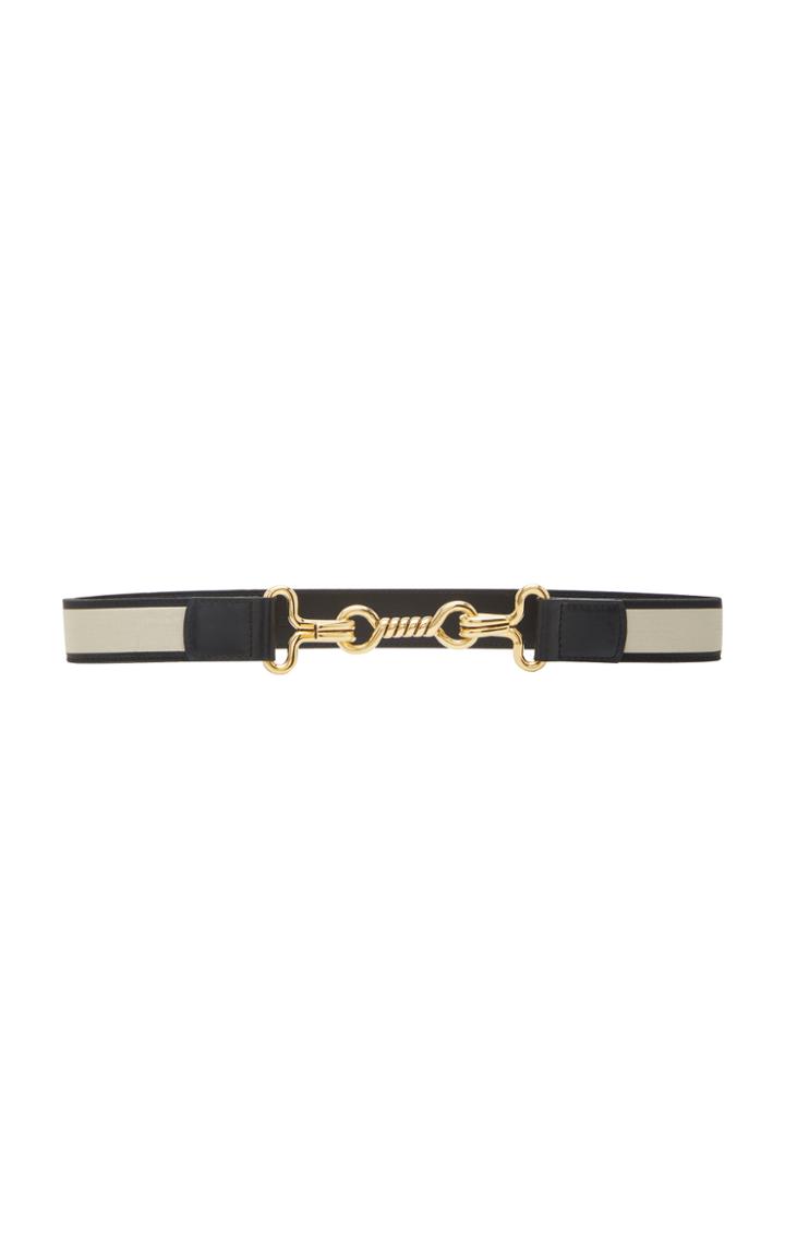 Alberta Ferretti Canvas And Leather Skinny Belt