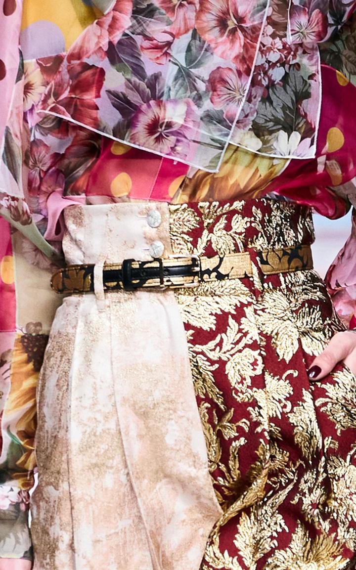 Moda Operandi Dolce & Gabbana Jacquard Skinny Waist Belt