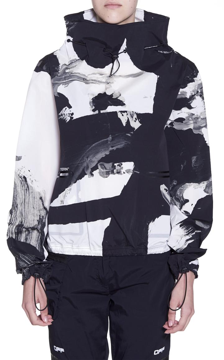 Moda Operandi Off-white C/o Virgil Abloh Paint-print Overhead Jacket Size: Xs