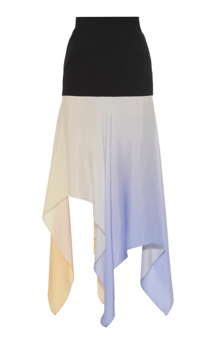 Moda Operandi Lado Bokuchava Asymmetric Gradient Georgette Handkerchief-hem Skirt Si