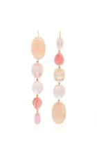 Renee Lewis Antique Rose Quartz Moonstone Pink Agate Kunzite Quartz Angelskin Coral Earrings