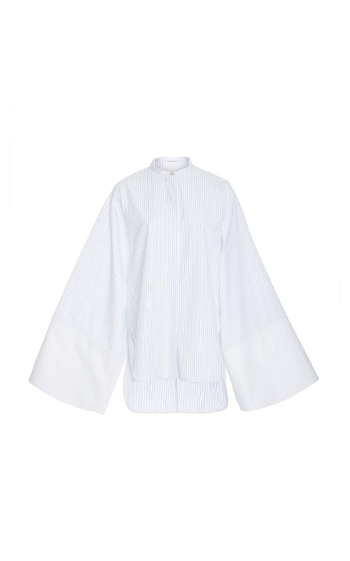 Adam Lippes Striped Cotton Tunic With Kimono Sleeve