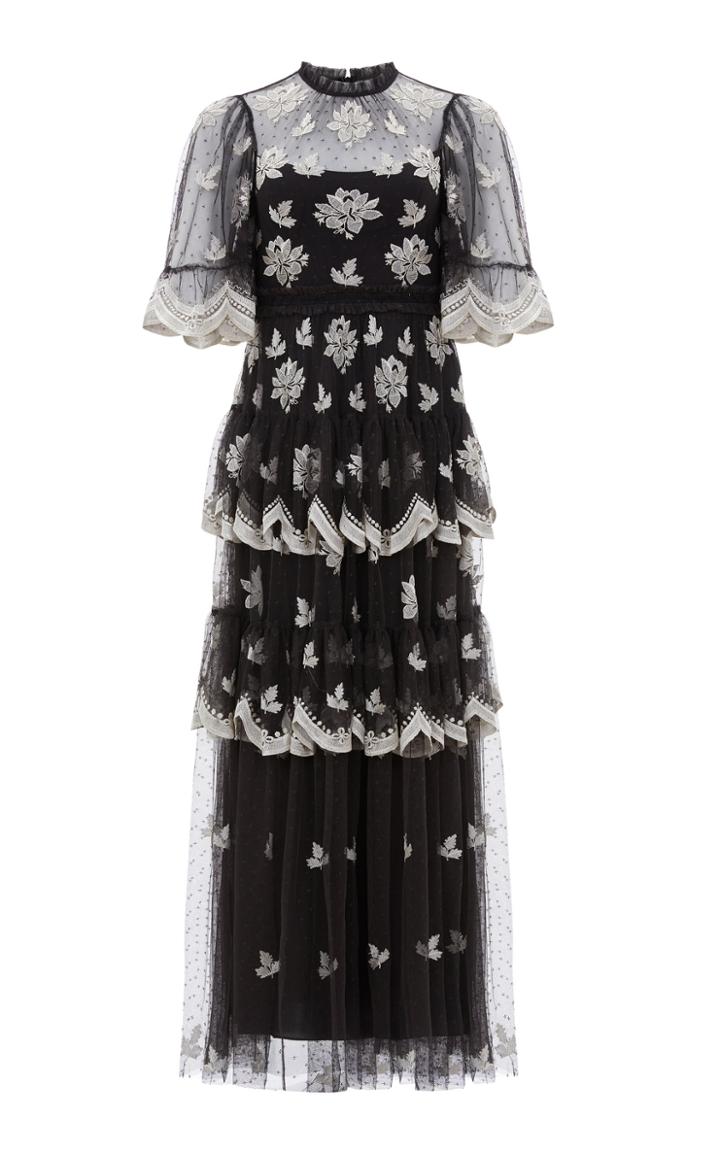Needle & Thread Amber Petal Embellished Tulle Gown