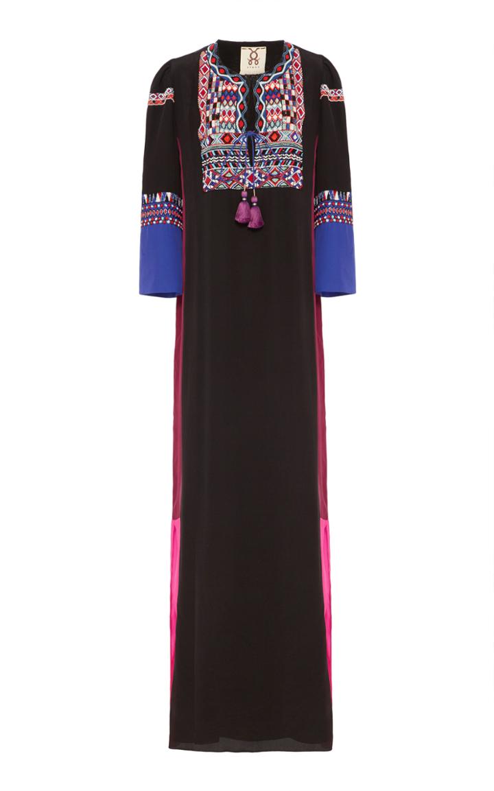 Figue Margherite Embroidered Silk Gown
