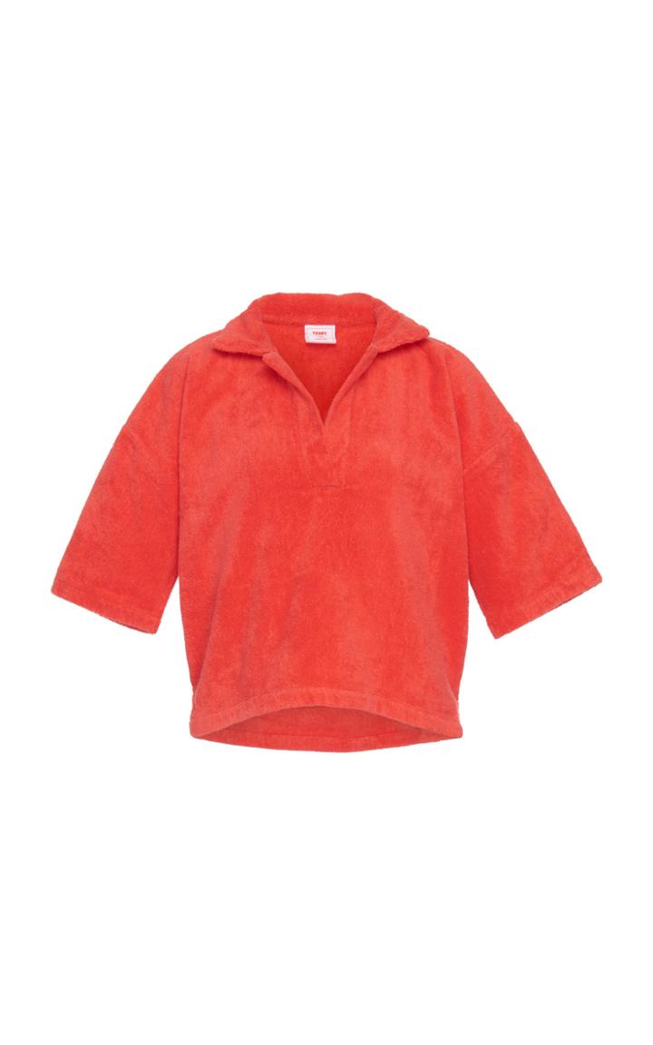 Terry Estate Collared Cotton Tee Size: S/m