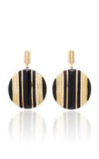 The Last Line Diamond And Onyx Carved Medallion Earrings