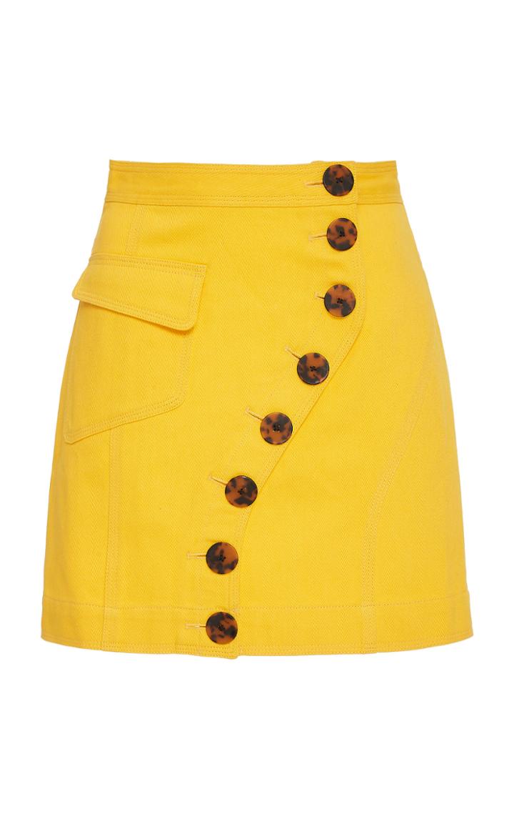 Acler Golding Button-embellished Denim Mini Skirt