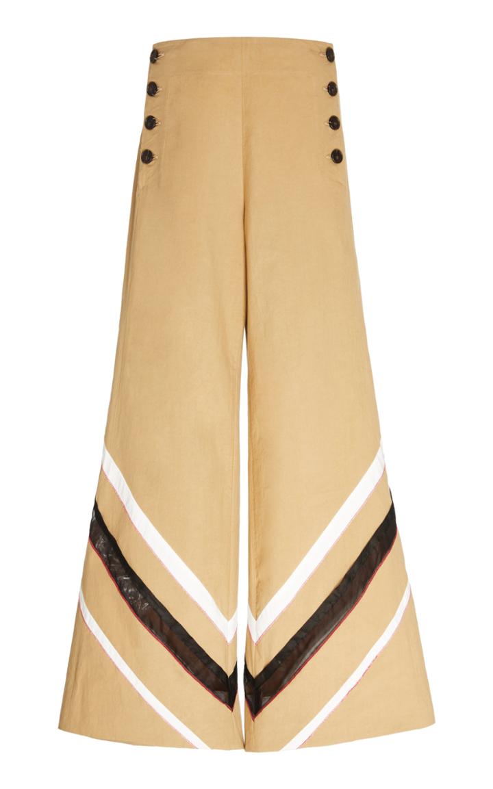 Moda Operandi Rosie Assoulin Striped Cotton Wide-leg Pants Size: 0