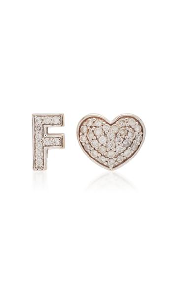 Moda Operandi Luisa Alexander Diamond Heart And Initial Earrings