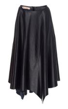 Marni Asymmetric Leather Midi Skirt