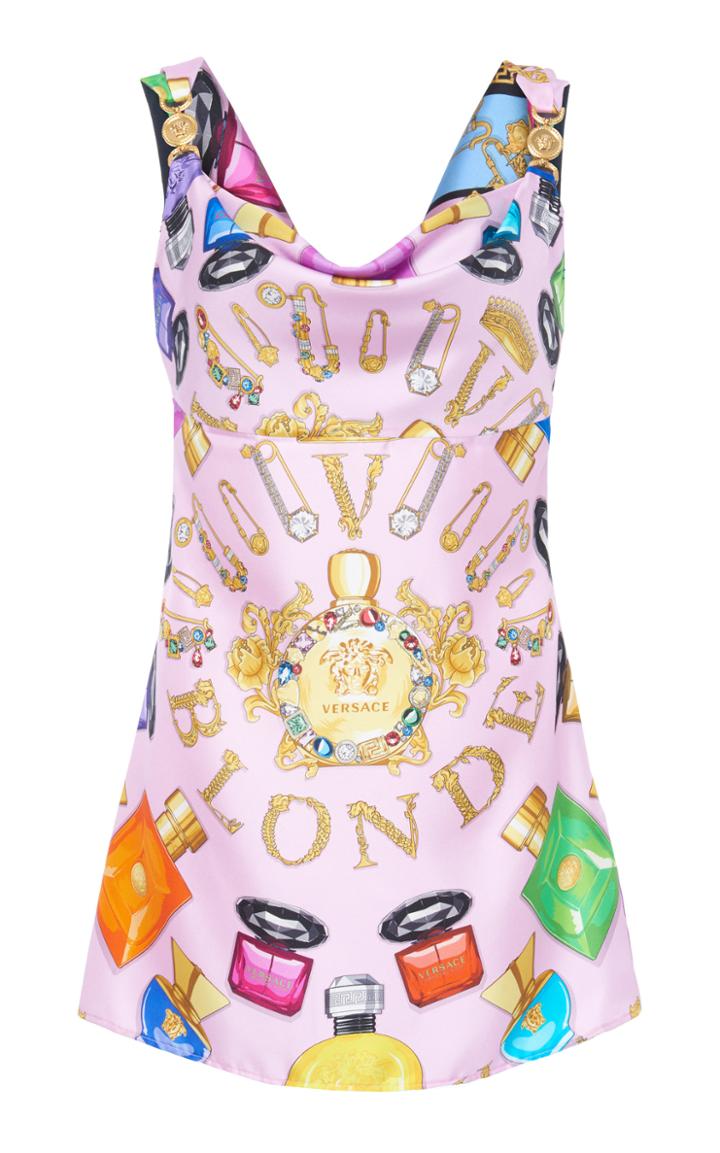 Versace Printed Silk Mini Dress