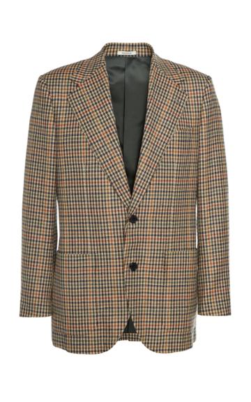 Husbands Paris Plaid Single-breasted Wool Blazer Size: 46