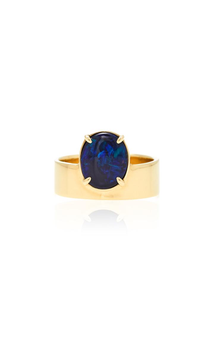 Wwake One-of-a-kind Black Opal Bar Monolith Ring