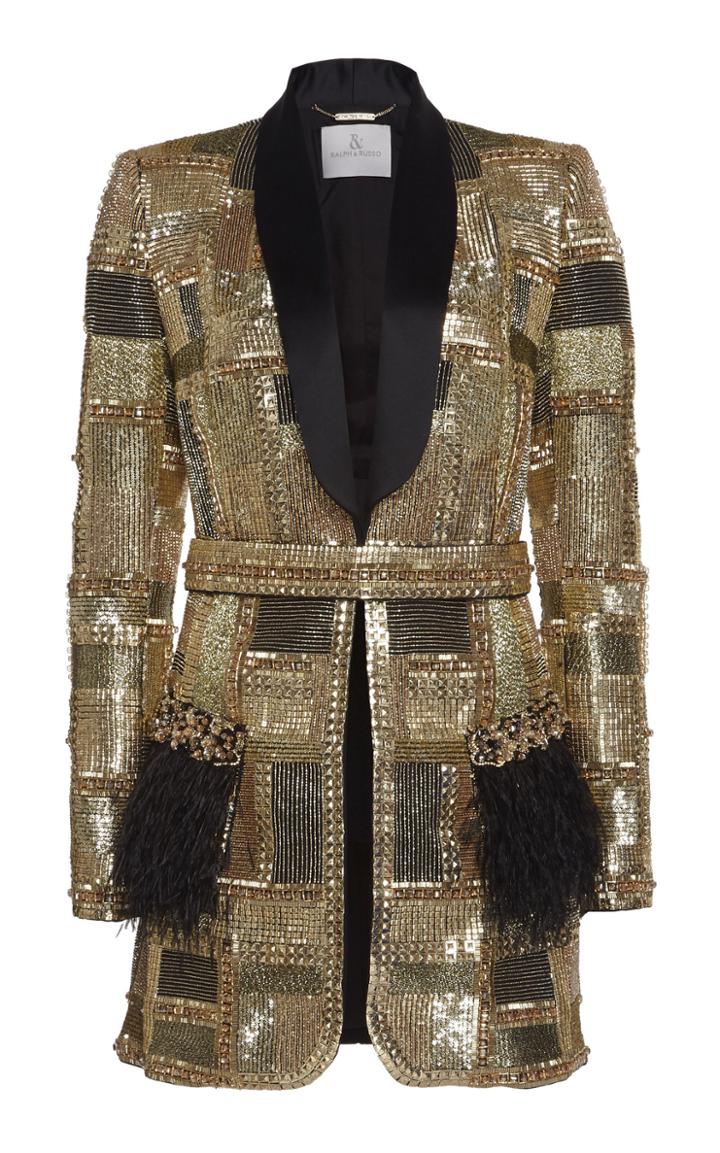Ralph & Russo Embellished Silk Tuxedo Jacket