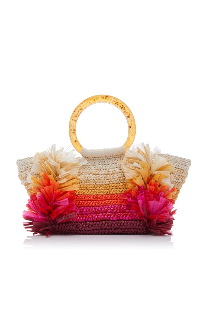 Moda Operandi Carolina Santo Domingo Corallina Gradient Raffia Top Handle Bag