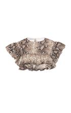 Philosophy Di Lorenzo Serafini Ruffled Sleeve Crepe Crop Top