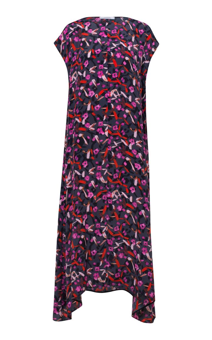 Dorothee Schumacher Abstract Flowering Mock Neck Printed Maxi Dress