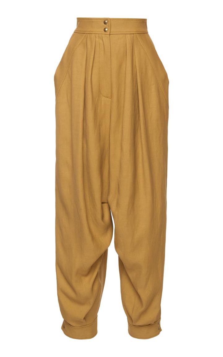 Alberta Ferretti Draped Twill Pants