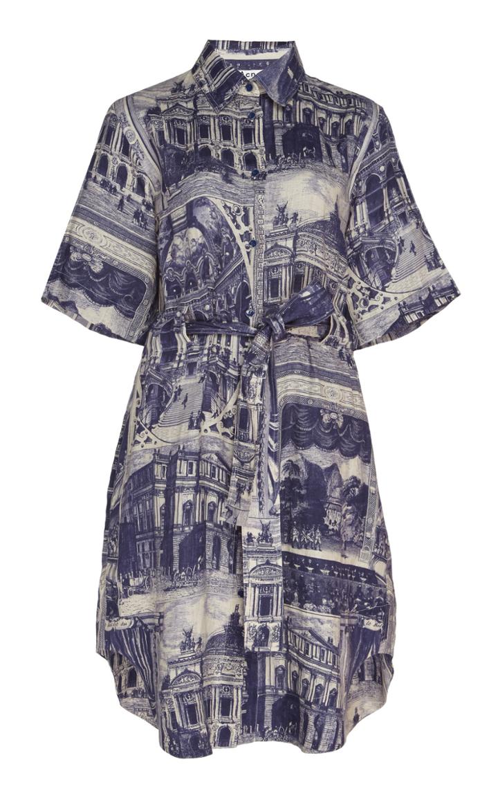 Acne Studios Della Printed Knee-length Linen Dress