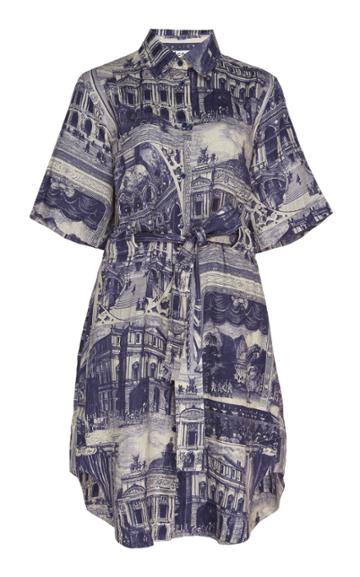 Acne Studios Della Printed Knee-length Linen Dress