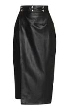 Moda Operandi Boyarovskaya Knit-paneled Draped Leather Midi Skirt