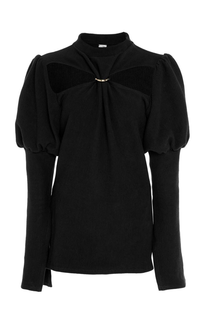 Cult Gaia Mora Cutout-yoke Cotton Top Size: L