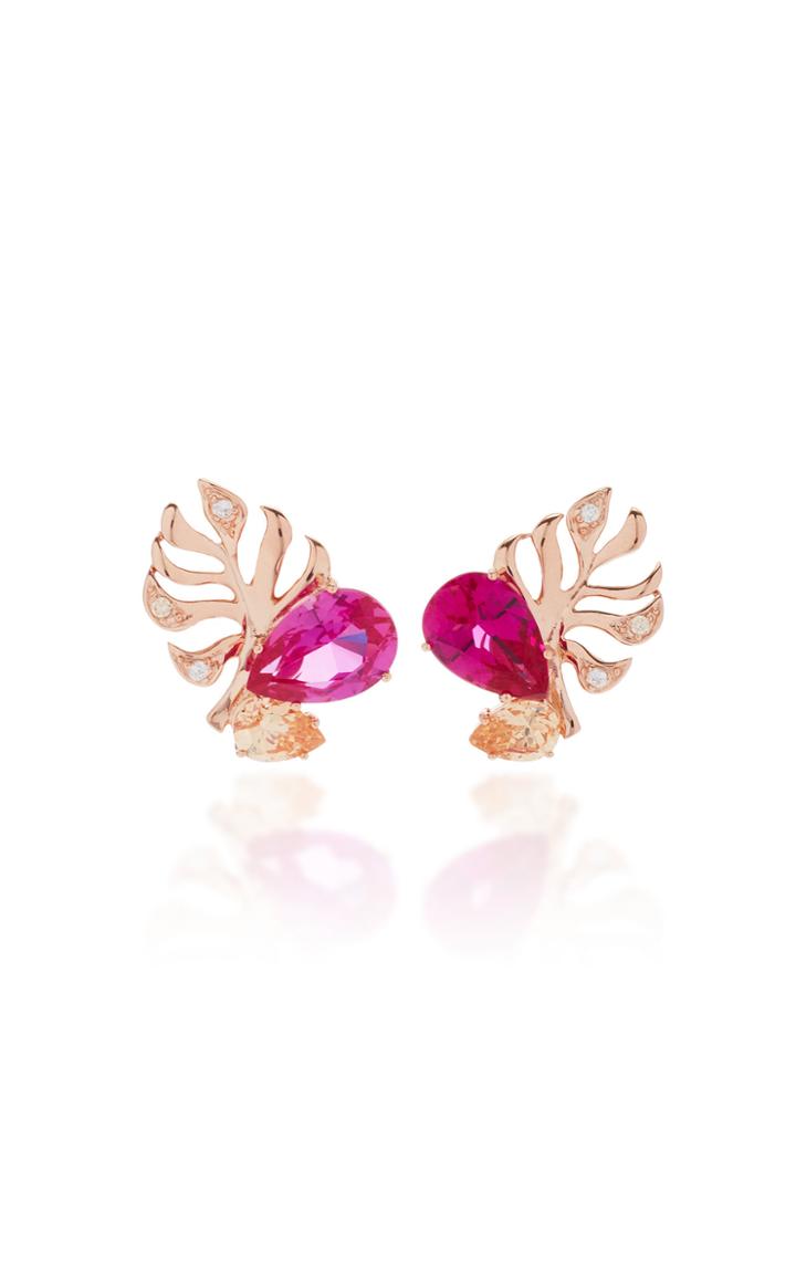 Anabela Chan M'o Exclusive Sapphire Palm Ear Studs