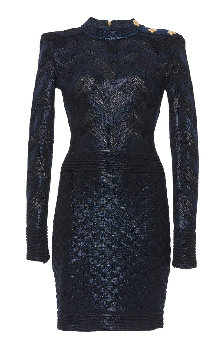 Balmain Quilted Knit Dress