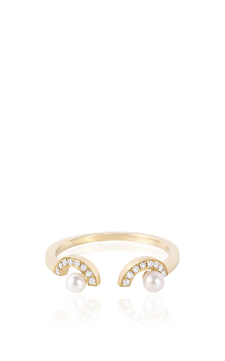 Ruifier Elements Gold Pearl Eyes Ring