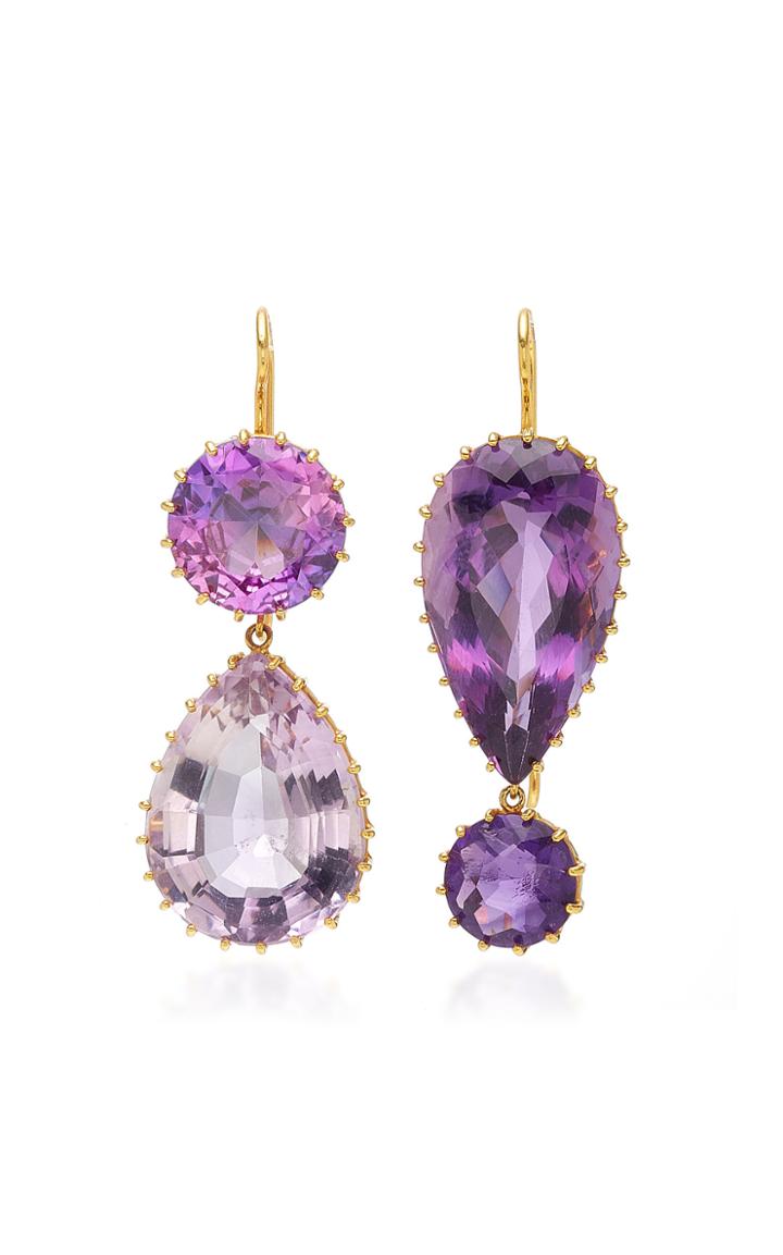 Renee Lewis Antique Kunzite And Amethyst Earrings