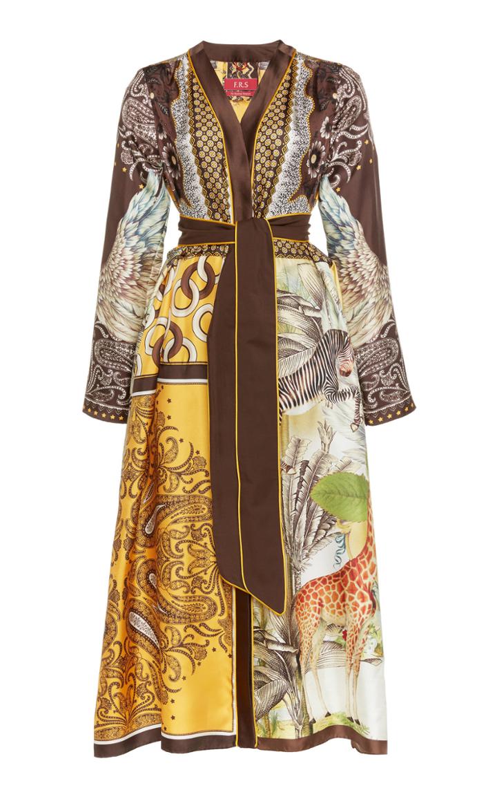 Moda Operandi For Restless Sleepers Dafne Mixed-print Silk Midi Dress Size: M