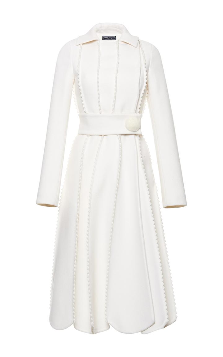 Salvatore Ferragamo Zig Zag Scalloped Coat