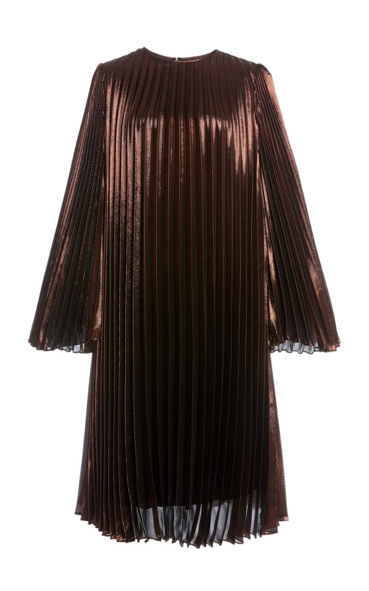 Moda Operandi Andrew Gn Pleated Silk-blend Dress