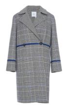 Agnona Wool Cashmere Check New Panel Coat