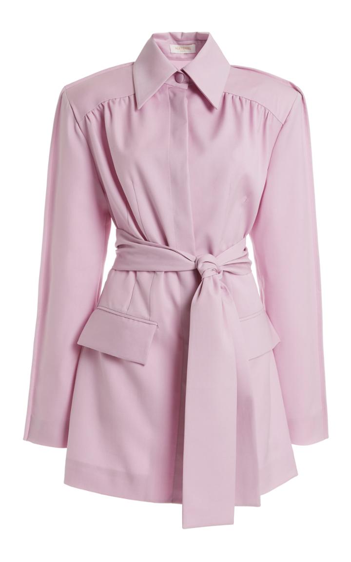 Moda Operandi Matriel Belted Wool Mini Blazer Dress