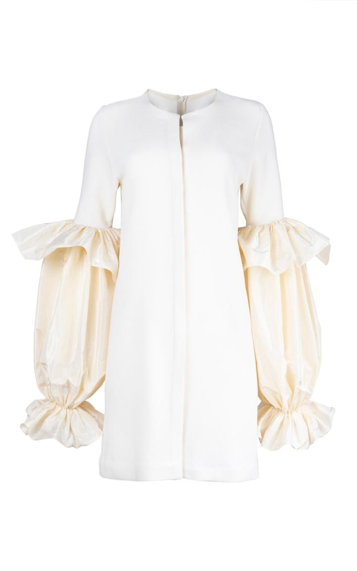 Moda Operandi Leal Daccarett Chartreuse Belted Wool Shirt Dress