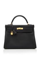 Heritage Auctions Special Collection Hermes 32cm Black Clemence Leather Retourne Kelly