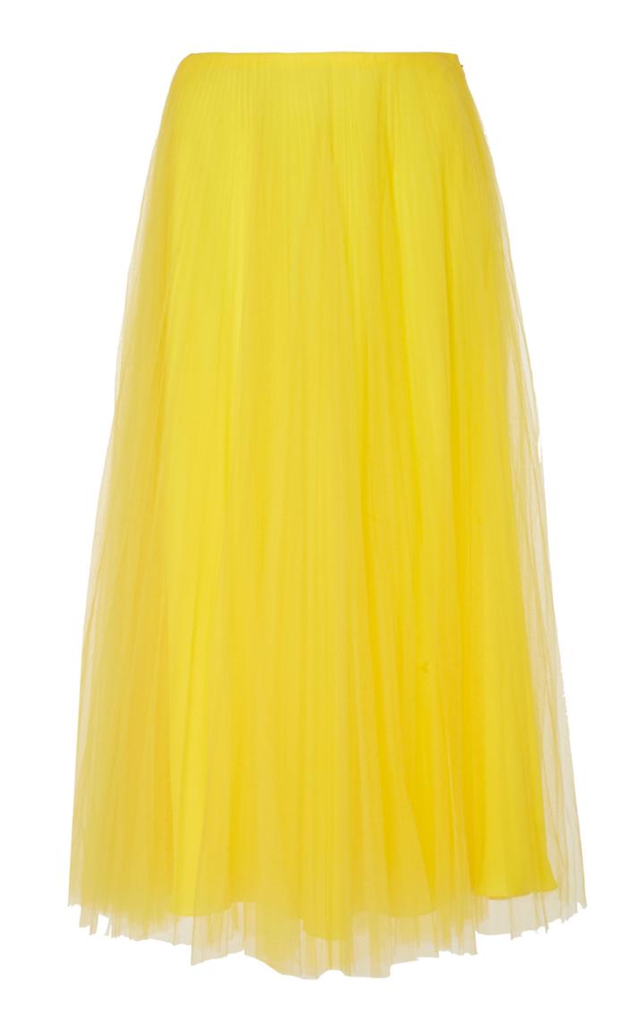Ralph Lauren Trivelas Pleated Tulle Midi Skirt