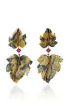 Casa Castro 18k Gold Ruby And Serpentine Earrings