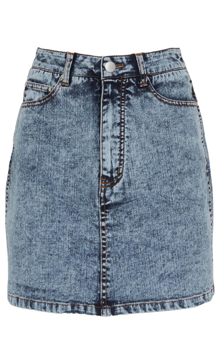 Tibi High-rise Acid Denim Mini Skirt