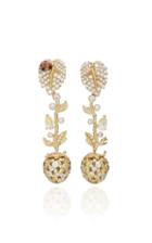 Anabela Chan White Strawberry Vine Earrings With Removable Drop