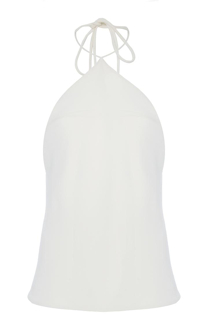 Brandon Maxwell Heavy Georgette Halter Tank