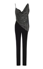 Moda Operandi Safiyaa Destiny Heavy Crepe And Trigon Jersey Jumpsuit